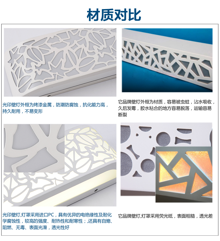 光印灯饰升级LED光源铁艺雕花过道灯床头灯壁灯 暖白光MB1097 长度40cm