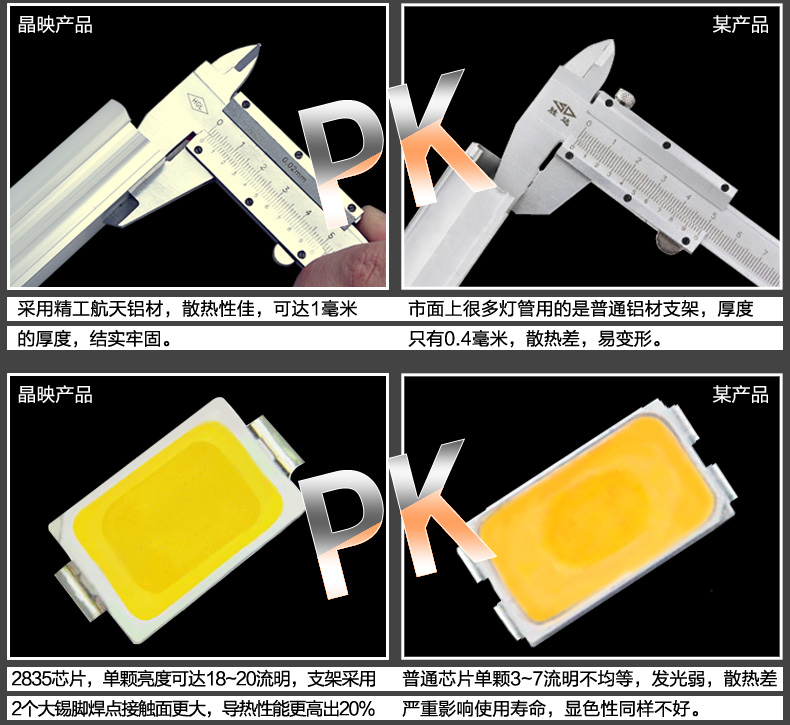 晶映LED灯管T5一体化led日光灯节能灯管高亮条形灯管灯带全套16W/1.2米白光 0.6m/5根套装 白光