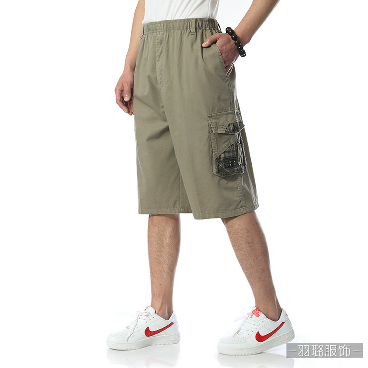 达思彼 中老年男装裤子松紧腰<em>短裤中年男士七</em>