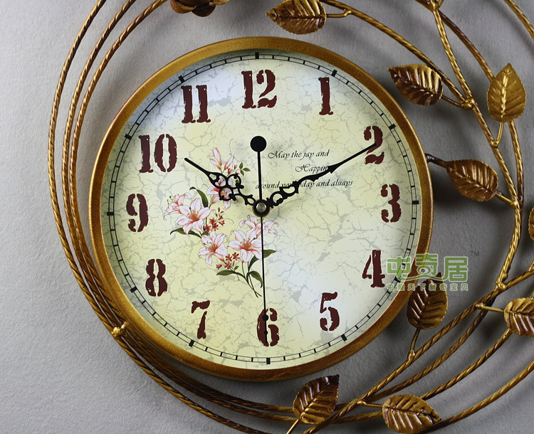
                                        霸王机芯/TQJ高贵精美铁制/铁艺挂钟/跳秒静音挂钟/1773 图片色                