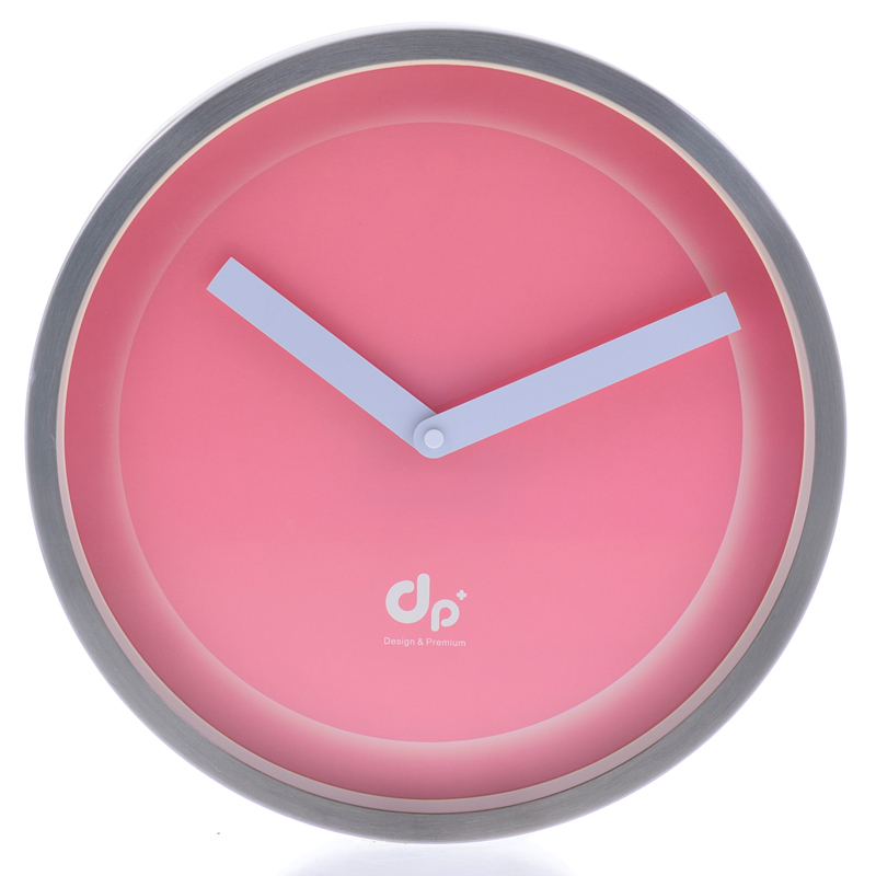 dp+时尚时钟 不锈钢超静音挂钟糖果6色表盘精工机芯墙钟 橙色