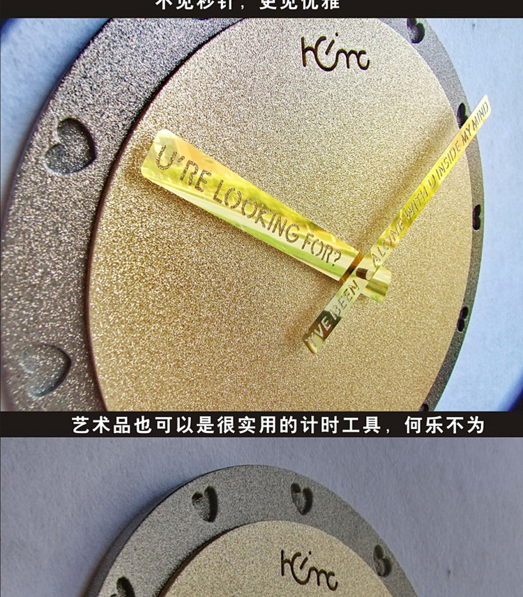 灵家简约创意客厅挂钟14寸哈喽时钟cw0529麦黄色