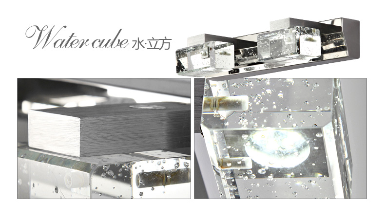 奥朵现代简约LED镜前灯水晶灯具 卧室客厅灯卫浴灯饰 灯具照明 WL10121-2头-30cm