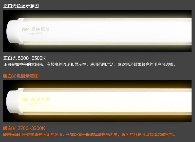 晶映LED灯管T5一体化led日光灯节能灯管高亮条形灯管灯带全套16W/1.2米白光 0.6m/5根套装 白光