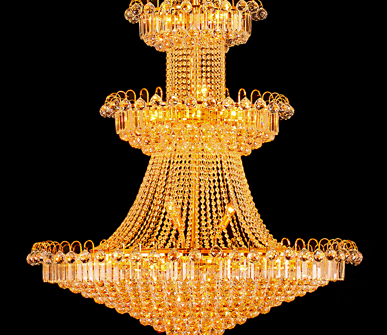 艾斯尼奢华高档酒店工程金色欧式别墅大堂客厅灯水晶灯吊灯饰2118 509球直径1.2高1.8米在京东商城的价格走势