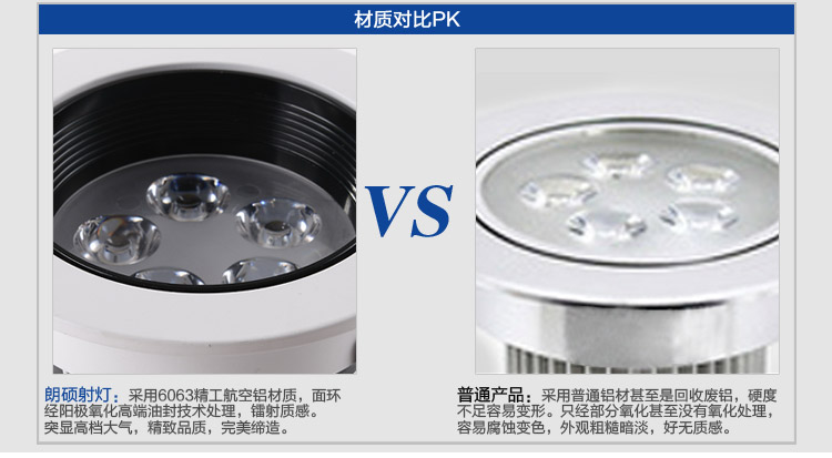 朗硕 led射灯360度旋转射灯筒灯过道灯走廊灯玄关灯餐厅卧室灯5W灯具LS3033-5 白光