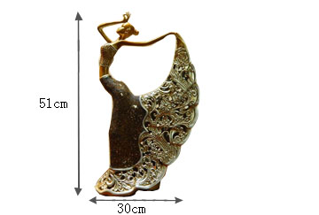 
                                        Lmdec 古典孔雀舞女人物雕塑 艺术玄关摆设 客厅装饰品新房摆件 金色贝壳款                