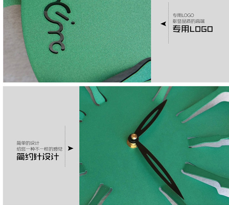 灵家正品静音创意钟表小餐具曲时钟cm0106拉丝银色