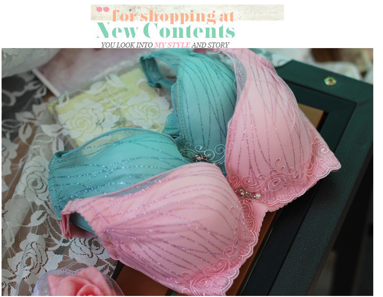 调整型收副乳内衣 薄纱刺绣金边蕾丝女士<em>文胸</em>