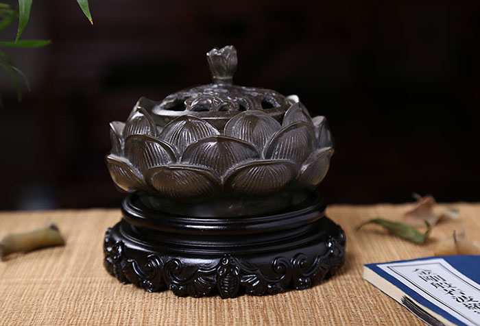 吉善缘 纯铜香炉 香熏炉 莲花香炉佛具佛教用品小香炉