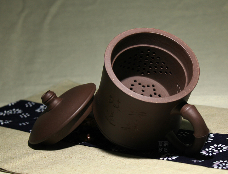 
                                        荆邑紫砂杯子茶杯大号水杯全手工男女功夫茶具过滤内胆隔舱杯套装紫砂茶壶宜兴礼品泡茶宁静致远                