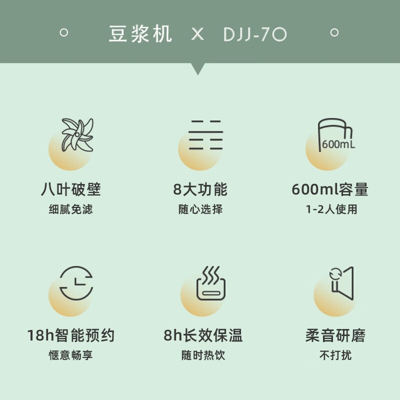 小浣熊 豆浆机迷你破壁机1-2人家用小型全自动免过滤免洗米糊机榨汁机打浆机辅食机 绿色350ML升级款.