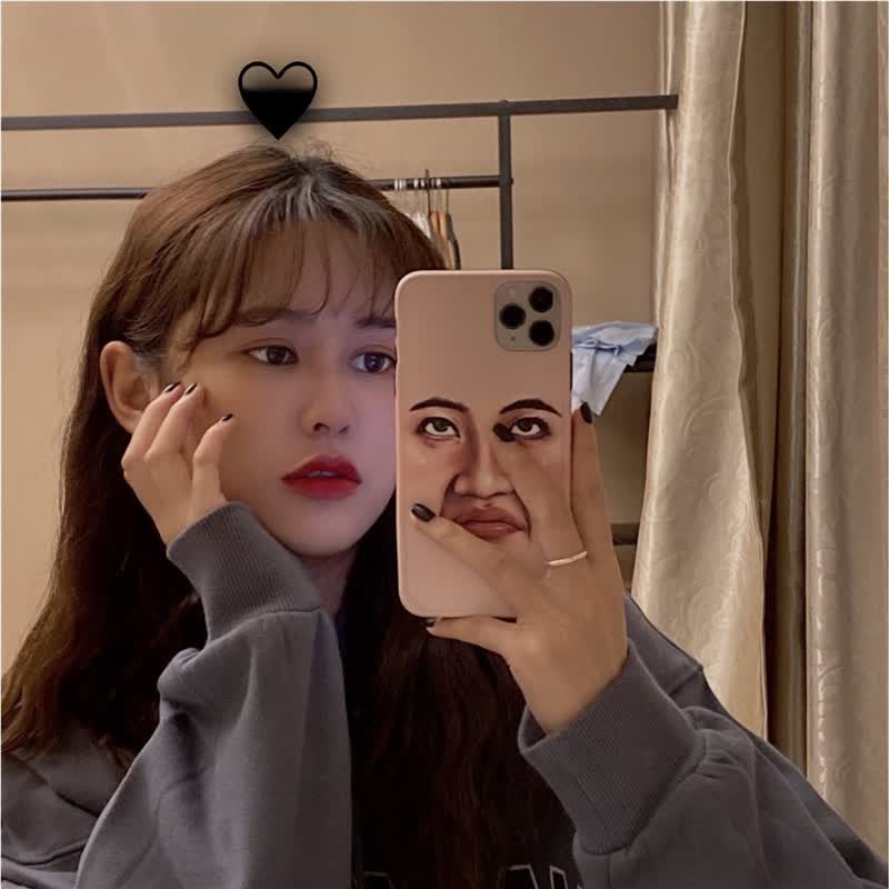 网红自拍挡脸表情苹果xsmax手机壳x抖音同款人脸表情iphone11pro/7/8