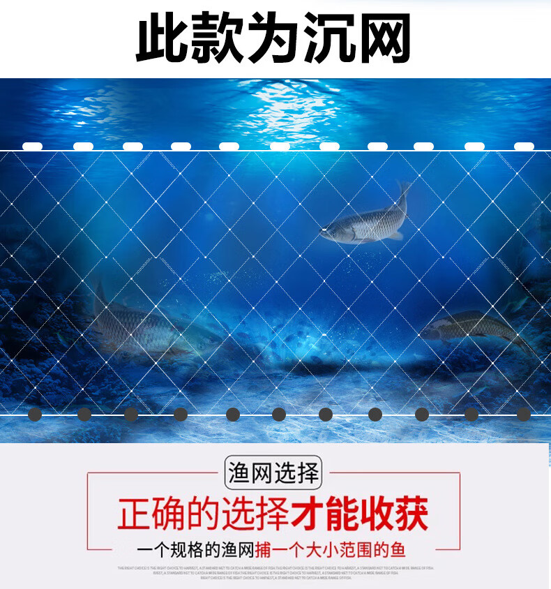 渔网粘鱼网地网笼鱼网丝网单层浮网沉网捕鱼网鲫鱼鲢鱼沾a网白条网