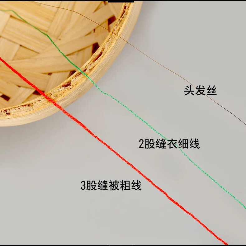 3，縫被子線專用手縫針線棉線粗線手工家用大卷縫衣服的線白色縫紉線 【白色】1卷 +大針+針瓶