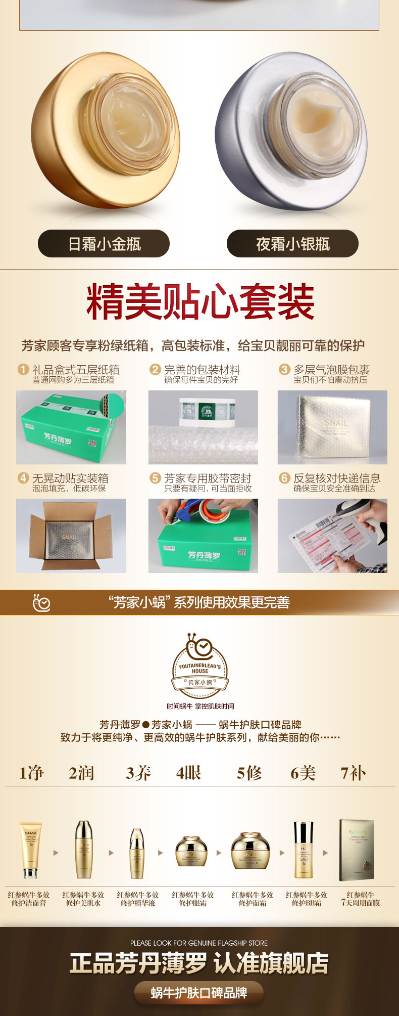 fUT韩国进口原液抗皱眼霜蜗牛日夜霜淡化黑眼圈眼袋细纹紧致补水保湿 日夜修护眼霜2瓶