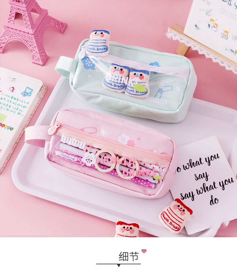 网红高颜值少女心盐系毛绒铅笔袋ins潮简约韩版日系创意个性文具盒