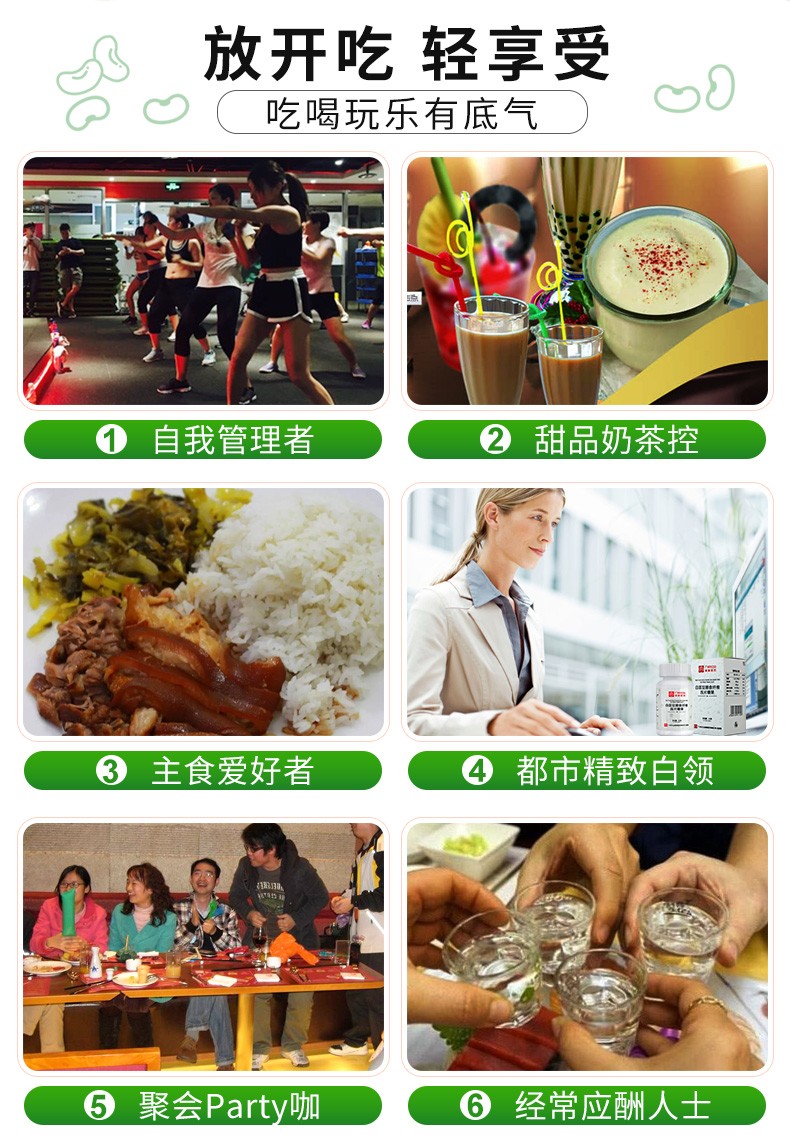 白雲山白芸豆咀嚼片脂肪膳食纤维李夫人断糖控油碳水阻断剂压片糖果男女通用60片/瓶 2瓶装