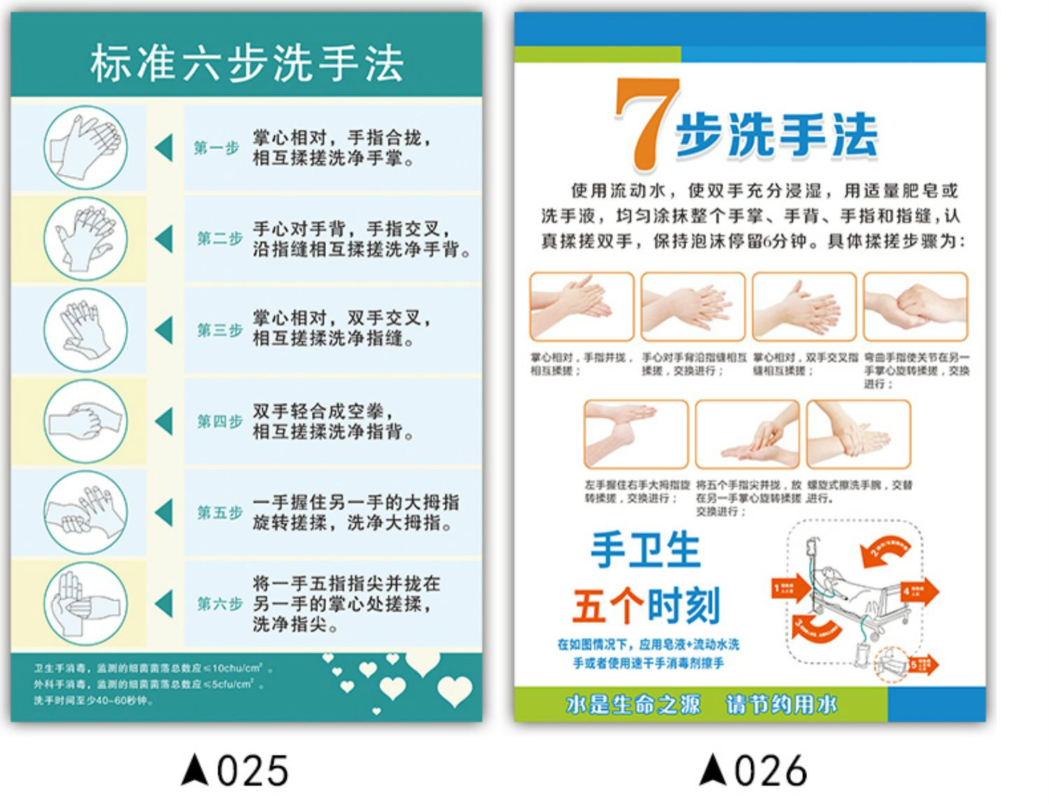 防疫洗手法标识牌贴纸洗手间标识牌六步七步洗手法步骤图墙贴挂图洗手