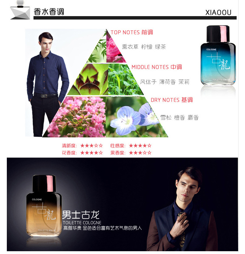 珀丽诗（BOLISHI） 古龙男士香水香氛持久淡香气质魅惑香水喷雾男50ml 情人节礼物 黑色