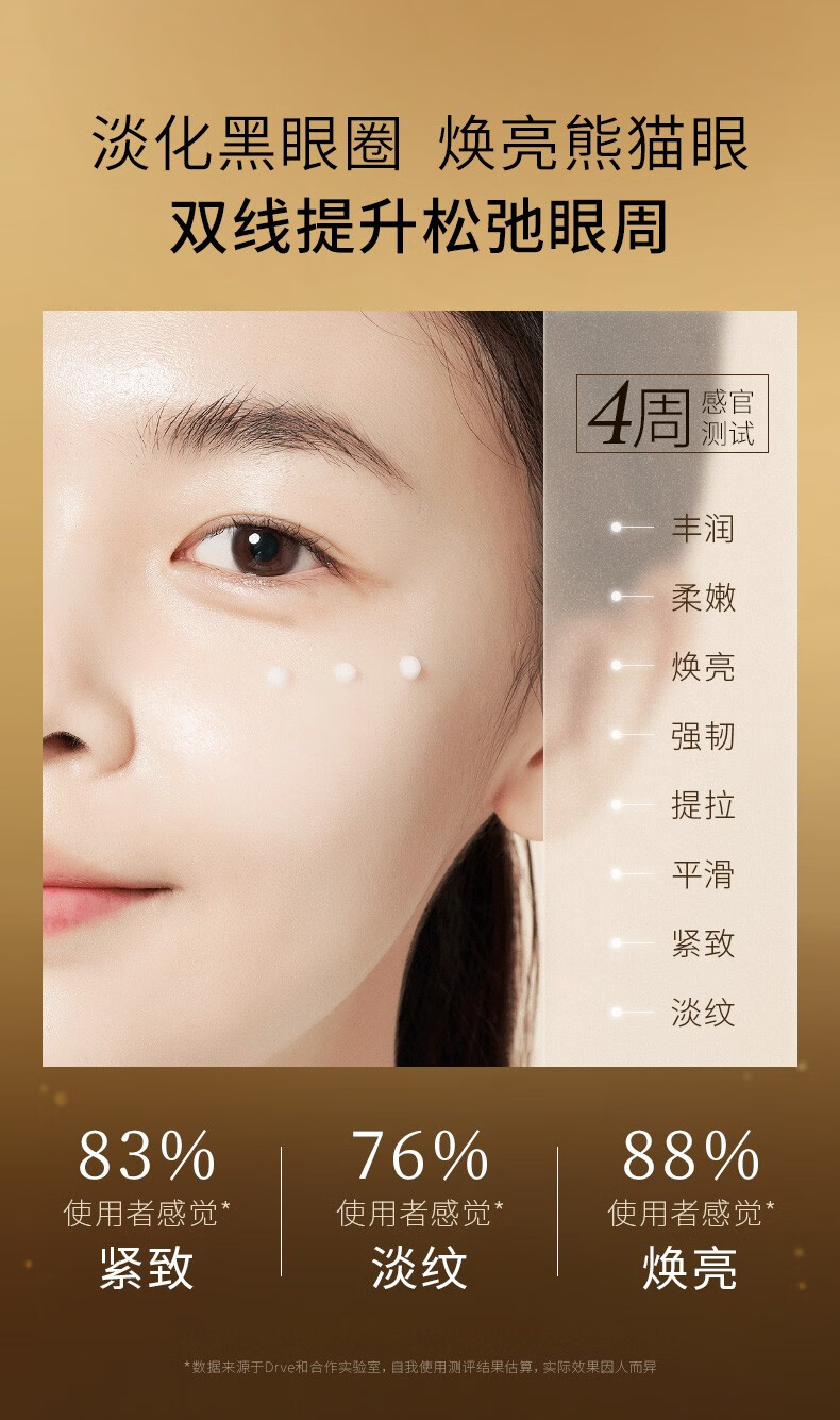 DRVE 六肽电动眼霜按摩仪淡化细纹黑眼圈眼袋脂肪粒提拉紧致保湿小金管视黄醇眼部精华 正装+替换装40g/盒