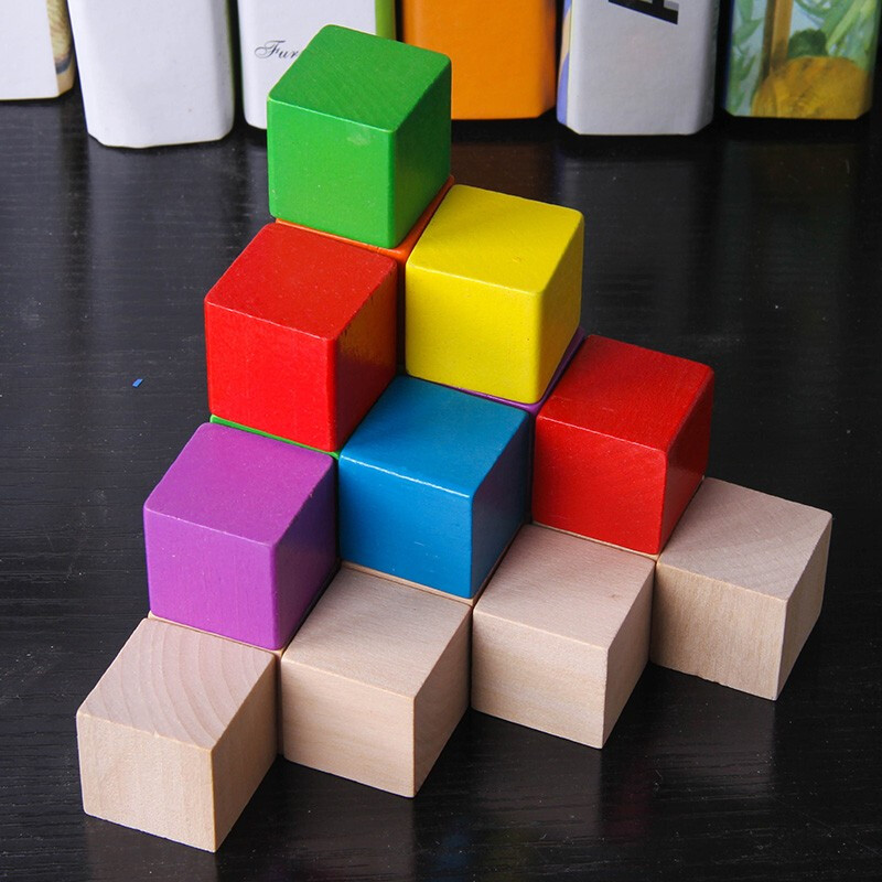 正方体积木数学教具小学木制小方块拼搭立体几何模型儿童玩具20cm30粒