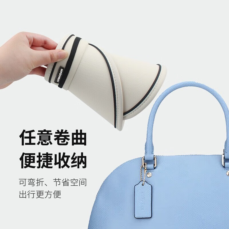 帝达芙美妆估计其他美妆工具防-外-线-遮-阳-帽-遮-脸-大-帽-檐-发-箍 可折叠款-米白