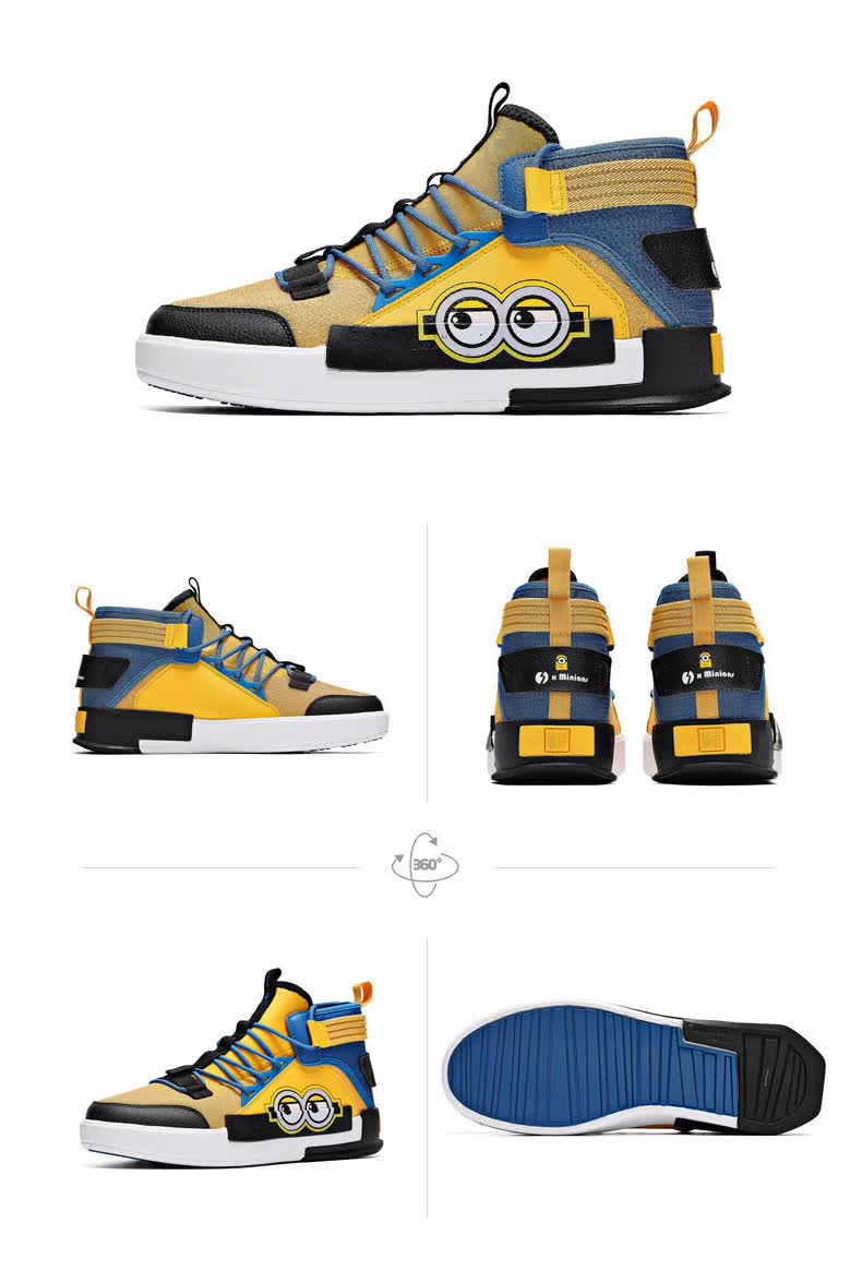 361度小黄人联名板鞋男2020年春季新款舒适耐磨街头鞋