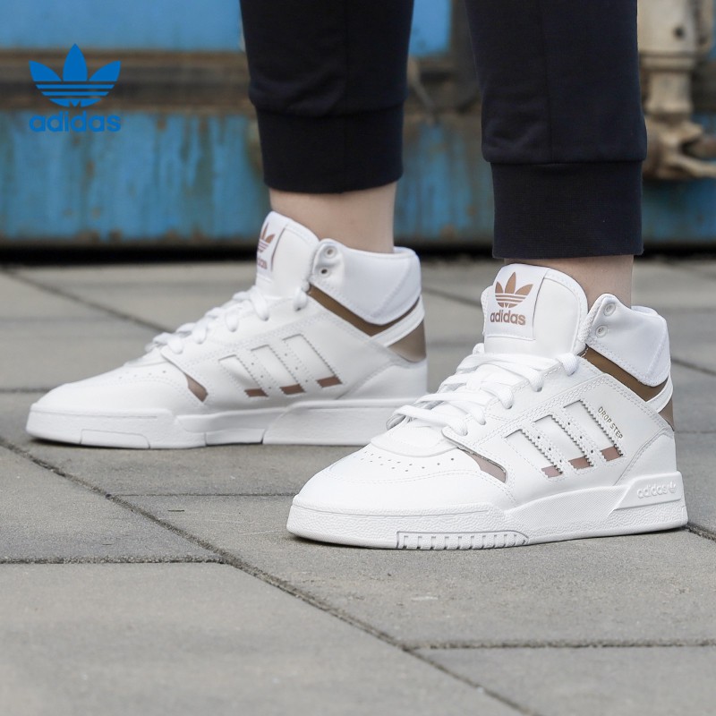 adidas阿迪达斯三叶草女鞋秋季新款女子运动鞋高帮鞋复古经典透气休闲