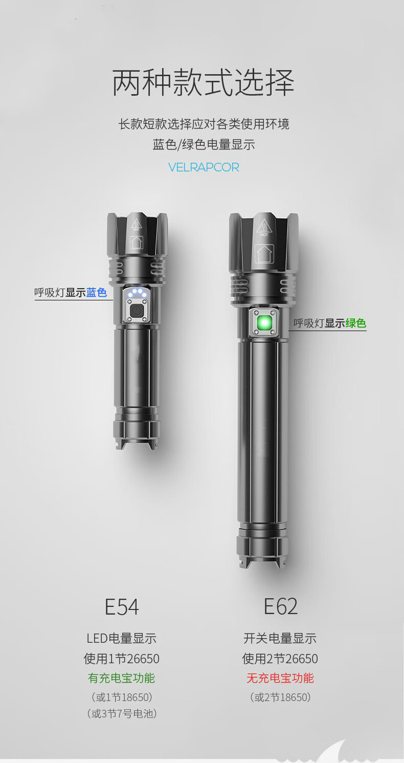 狼眼手电狼眼手电筒强光户外充电超亮远射便携家用多功能登山氙气灯e
