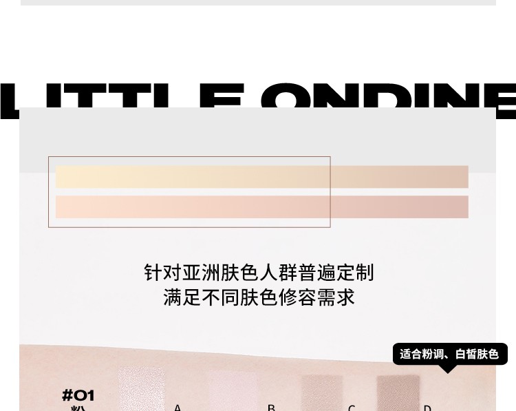 小奥汀（littleondine） 小奥汀雕塑家高光修容一体盘大卫修容盘哑光提亮鼻影阴影 01粉调白皙盘（适合白皮） 23.5g