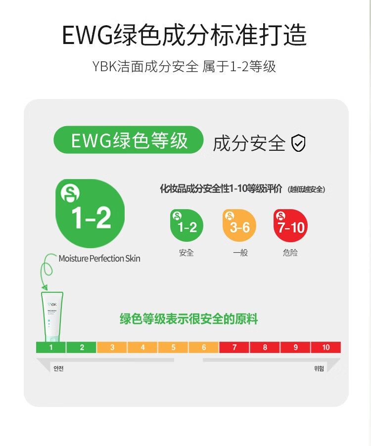 颜必科（YBK） 洗面奶积雪草洁面乳泡沫丰富女士洁面深层清洁清爽洁净敏感肌可用 ybk洁面