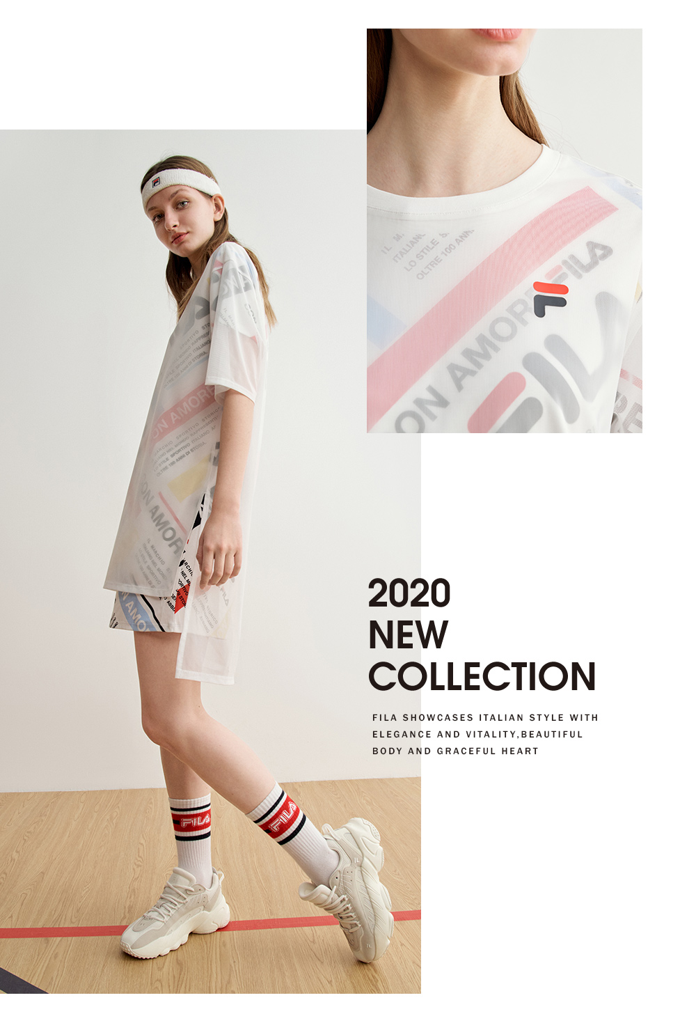 fila 斐乐女装连衣裙white line系列夏季新款运动连衣裙商场同款 标准