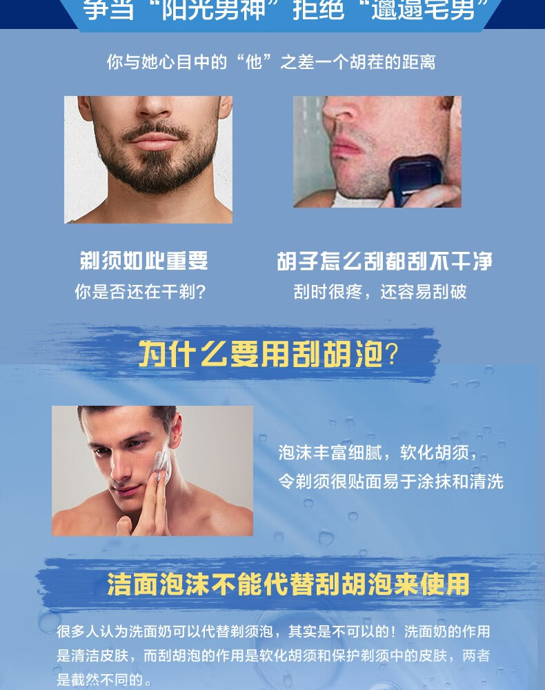 妮维雅男士刮胡泡200ml*2支装剃须泡沫男士护肤清爽温和柔化胡须