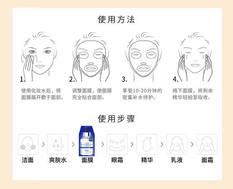 AHC面膜B5玻尿酸黄金蒸汽面膜第三代高浓度玻尿酸补水补水保湿改善暗沉滋润清爽 黄金蒸汽面膜3盒（15片）