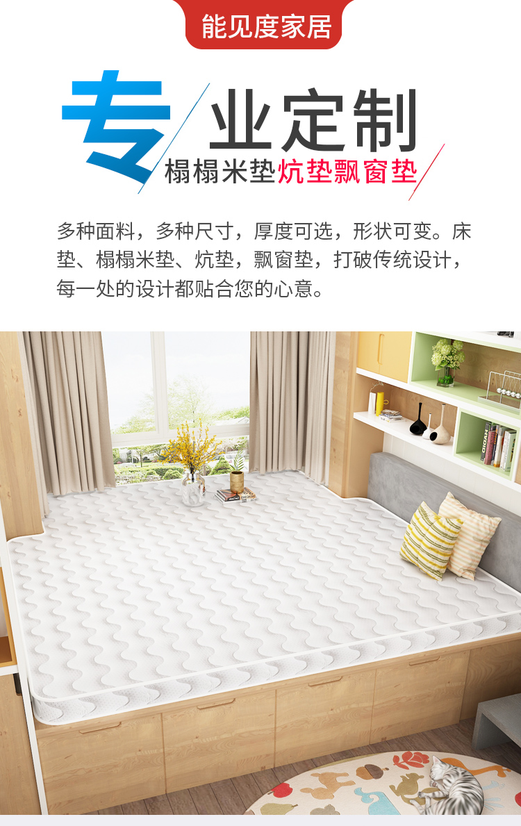 能见度 榻榻米床垫子卧室踏踏米地炕垫椰棕家用塌塌米折叠塔塔米飘窗定做 【！定制专拍！】厚(有机棉+3E椰棕)/平方