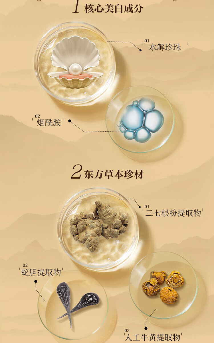 片仔癀皇后牌珍珠膏美白淡斑提亮改善暗沉保湿补水烟酰胺祛斑国货面霜 2瓶装【推荐】