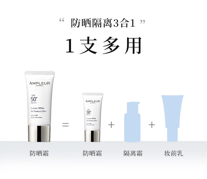 AMPLEUR 日本进口防晒霜SPF50+PA++++清透防晒精华乳30g小白伞隔离紫外线防蓝光 【限量推荐】限量1支装防晒 护肤必备