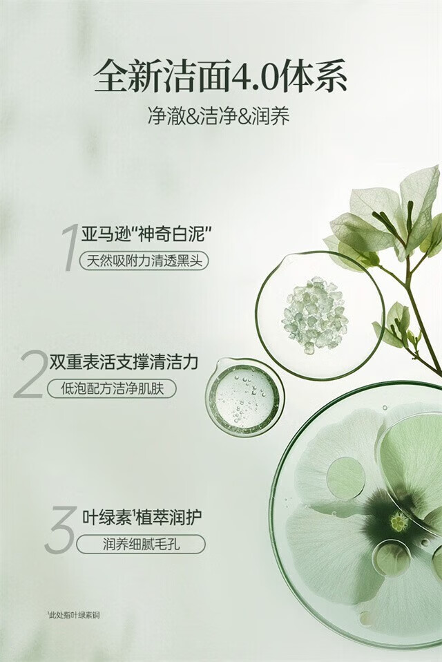 BUV叶绿素氨基酸洗面奶男女士去黑头粉刺深层清洁控油收缩毛孔洁面泥 1支洁面泥*100g