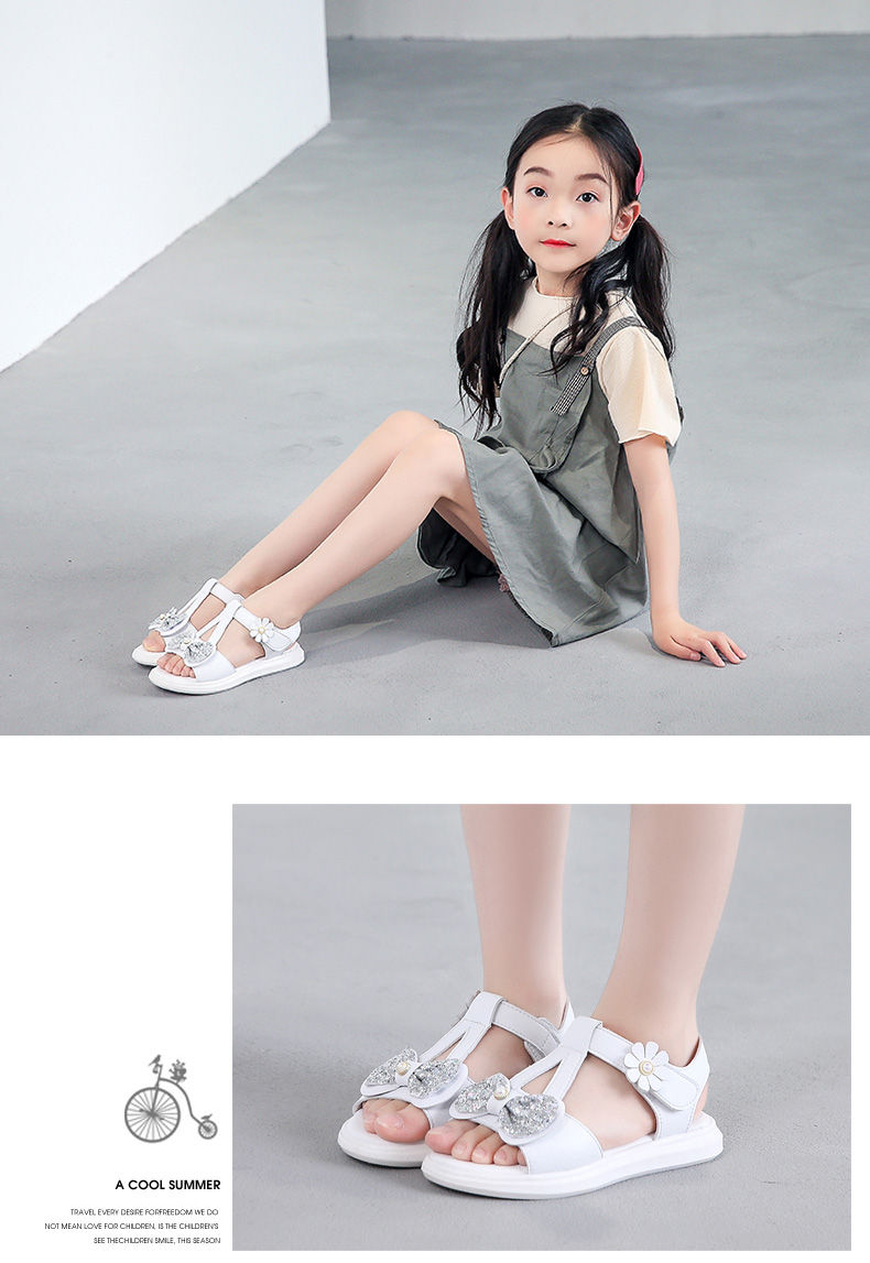官方品质 3-14岁小孩子春天穿的女童凉鞋2019新款韩版中大童女孩时尚