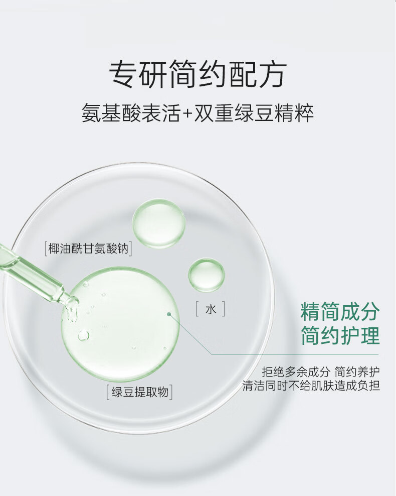 膜法世家 洗面奶 绿豆清肌泡沫洁面膏 绵密泡沫深层清洁温和 2支 240g