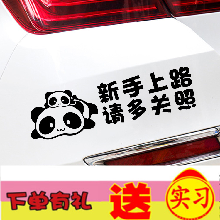 新手上路车贴女司机请多关照车贴纸汽车个性创意搞笑文字装饰实习