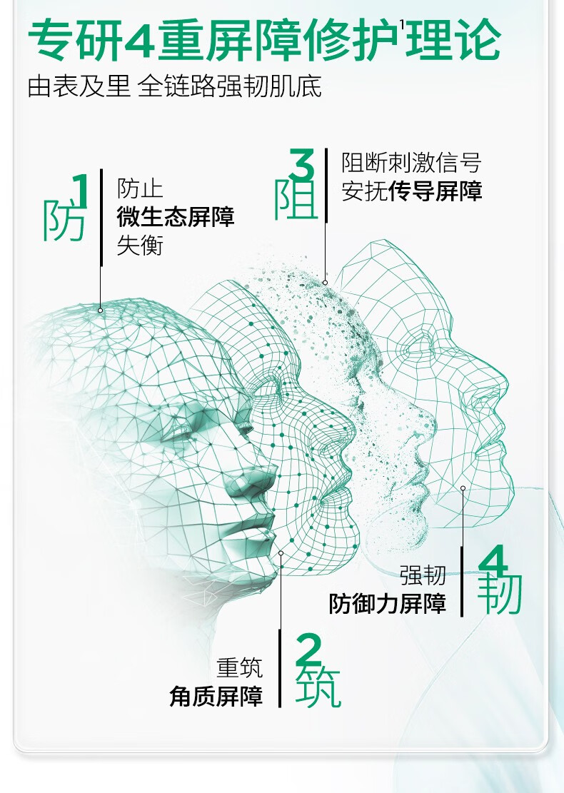 润百颜玻尿酸屏障调理安肌面膜补水保湿修护白纱布涂抹睡眠面膜护肤品女 屏障调理安肌面膜50g