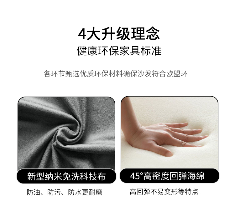 艾森雅 沙发 北欧现代简约免洗科技布沙发客厅组合布艺沙发 双人位+贵妃位（颜色寄送链接） 三防科技布 【标准海绵版】