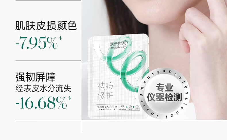 膜法世家面膜祛痘淡化痘印控油舒缓修护纱布面膜水杨酸面膜男女魔法世面膜 20片装【加赠单片】