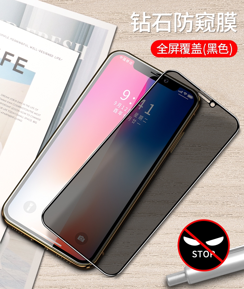 iphone11防窥钢化膜苹果11pro全屏11promax覆盖6s/7/8