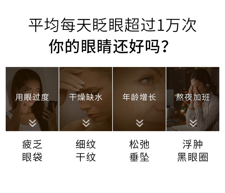 DRVE 六肽电动眼霜按摩仪淡化细纹黑眼圈眼袋脂肪粒提拉紧致保湿小金管视黄醇眼部精华 正装+替换装40g/盒