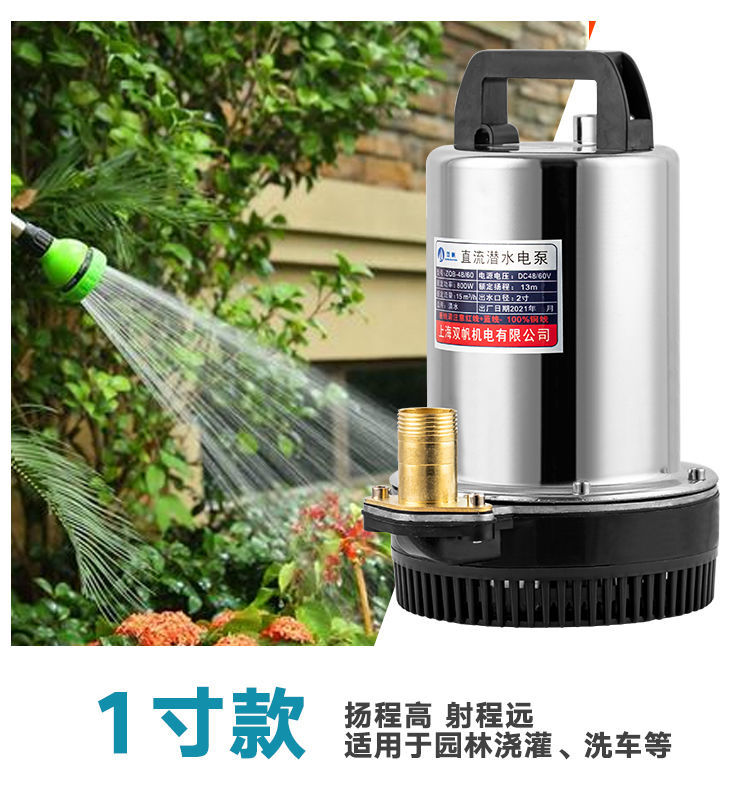 直流电潜水泵12v24v48v60v电瓶车抽水泵小型农用灌溉抽水机12v1寸无