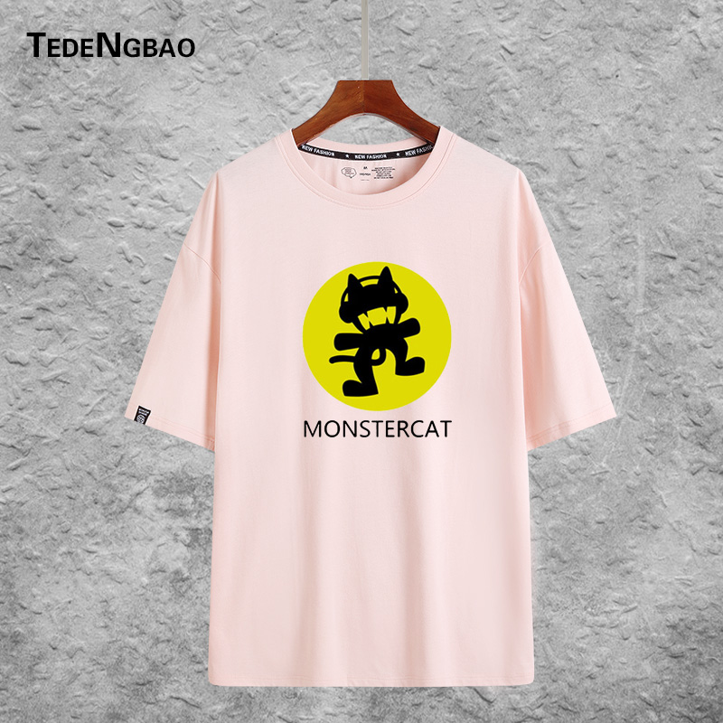 怪兽猫厂monstercat短袖t恤电音dj摇滚周边男女学生宽松纯棉衣服牛果