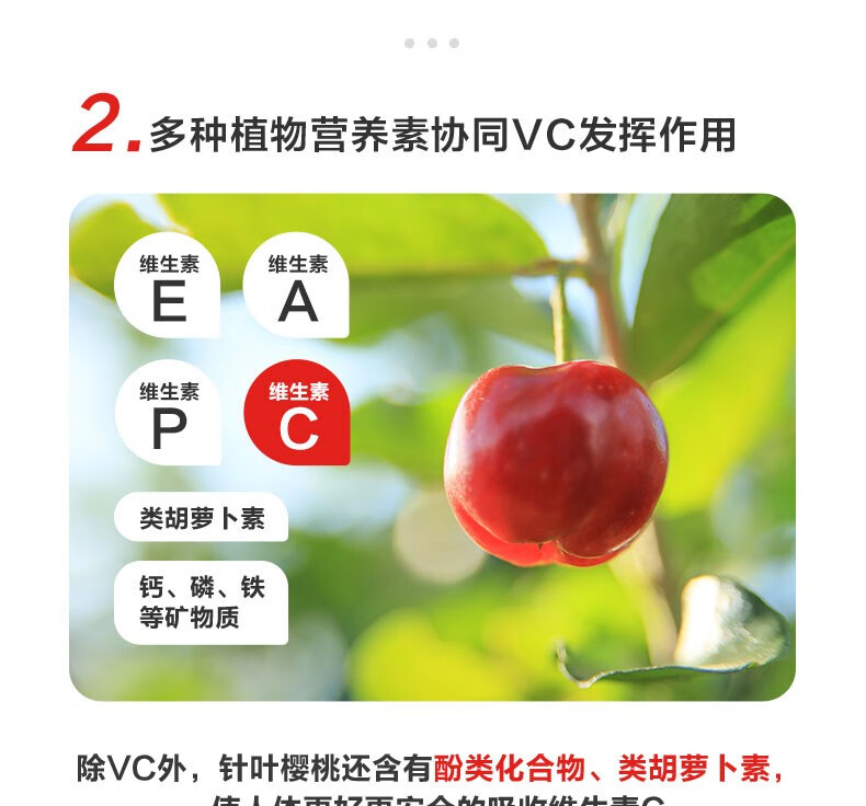 养生堂天然维生素c咀嚼片 增强免疫力 vc来自巴西针叶樱桃 VC70